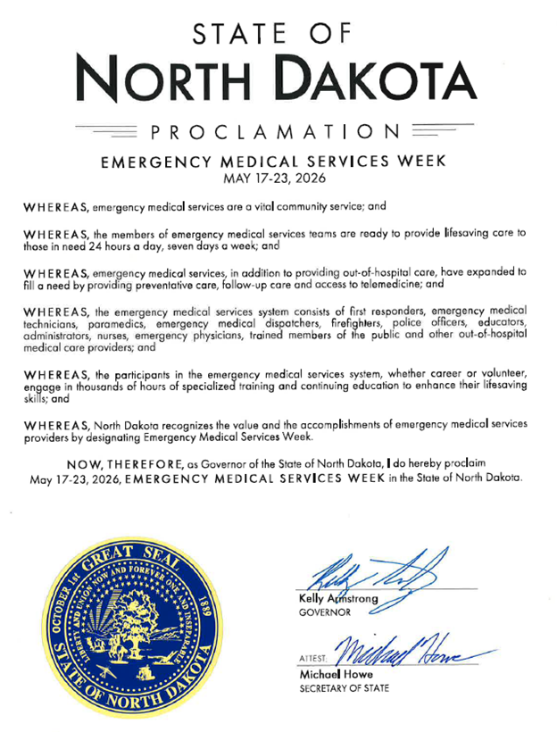 ND EMS Week Proclamation