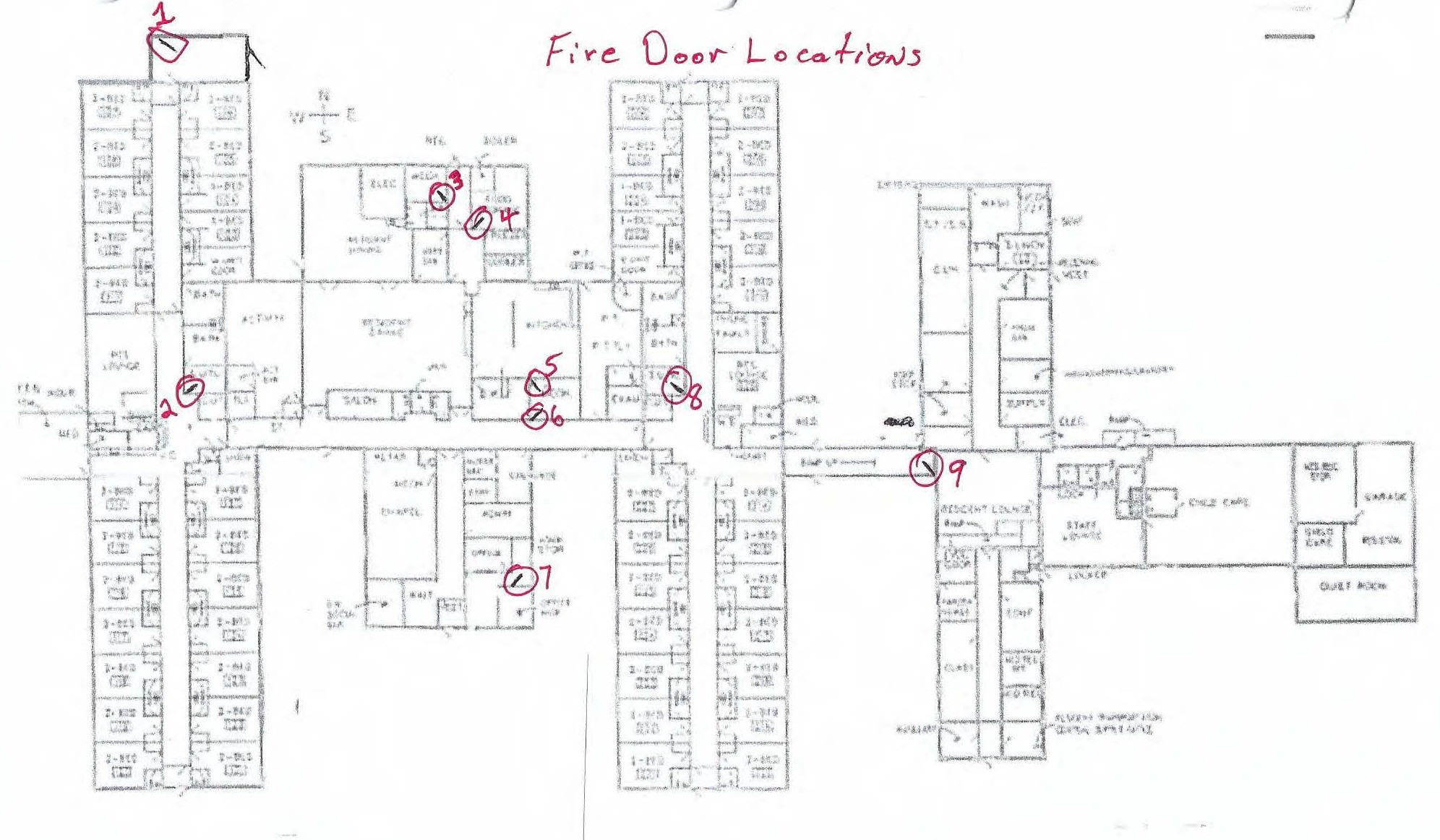 Sample floor plan with Fire Door Locations