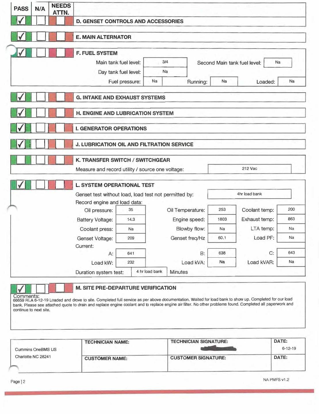Example of Sales and Service Checklist Page 2