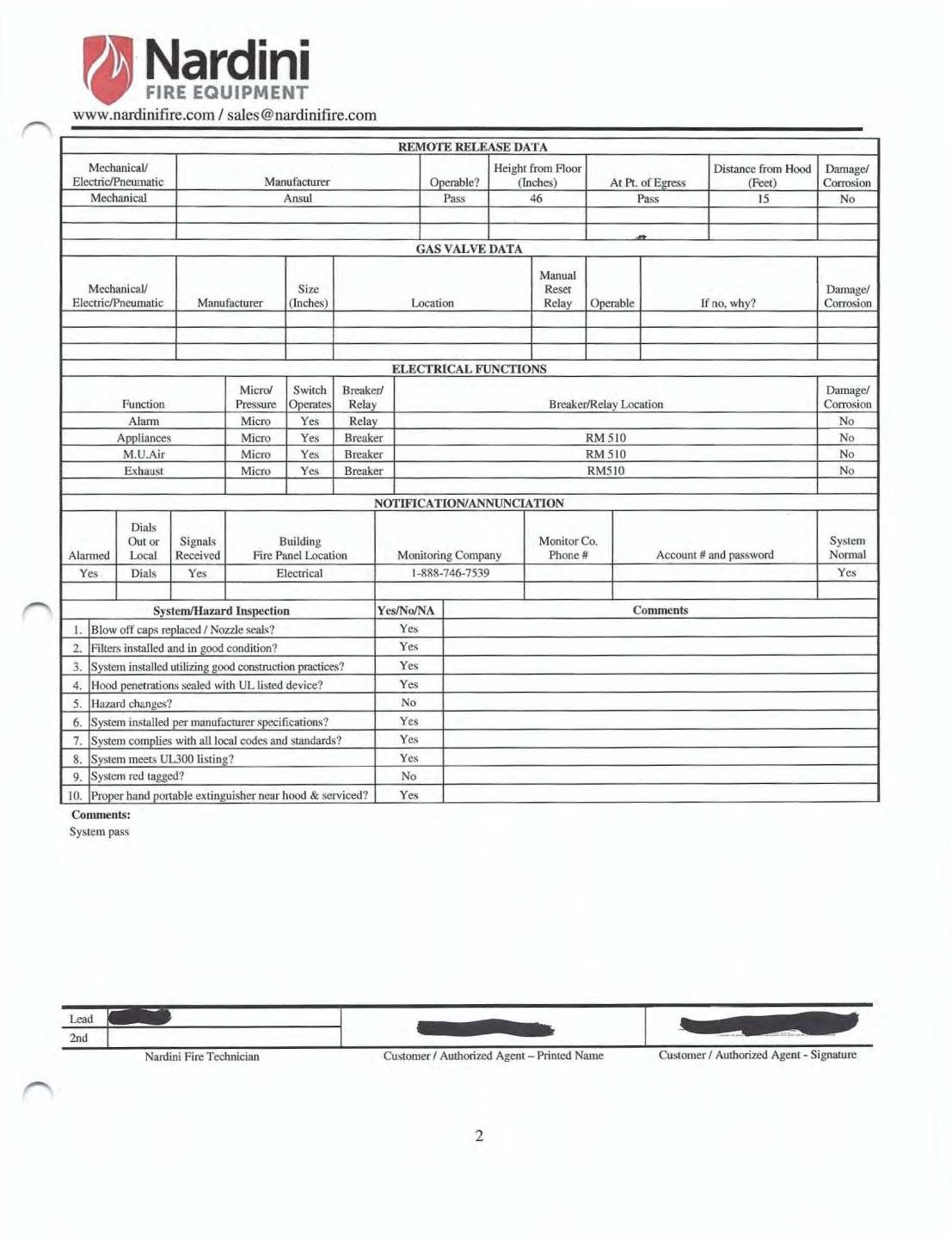 Nardini Sample Inspection Report page 5