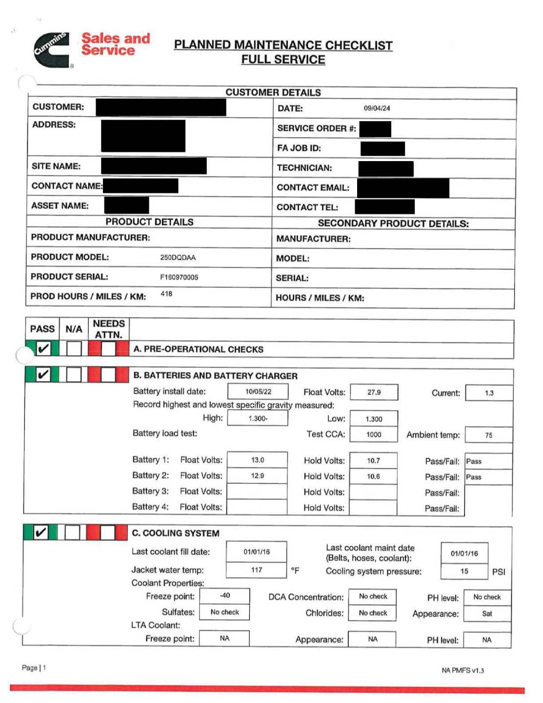 Page 3 Generator service documents.