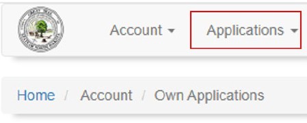 red box showing where application tab can be found on the patient portal