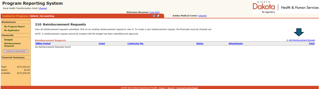 Program Reporting System Screenshot