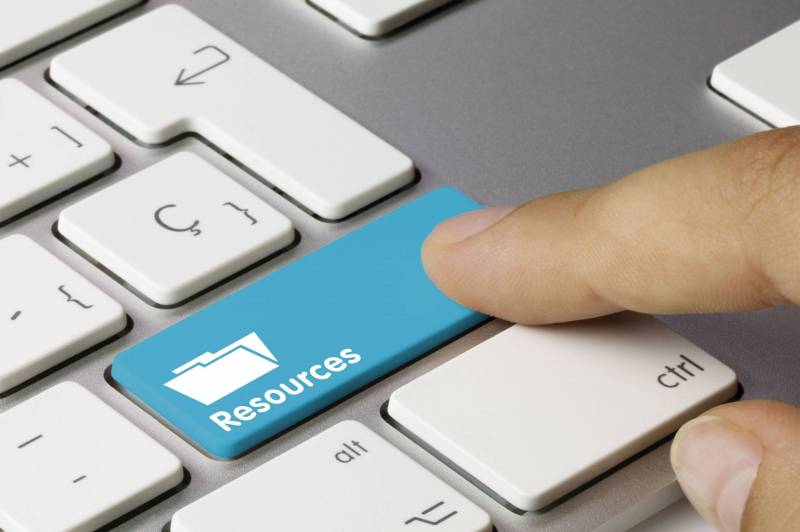 Teal resources key on keyboard