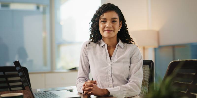 woman working at a desk