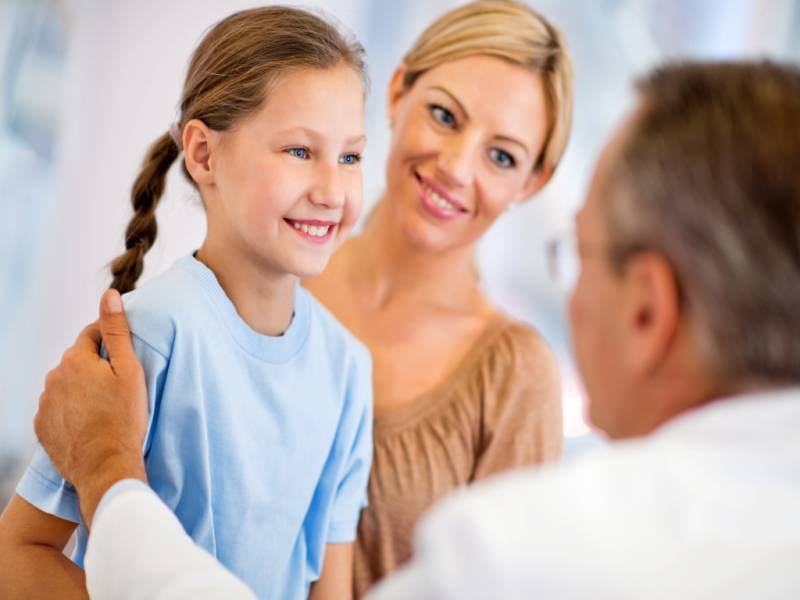 Parent and minor patient with health care provider