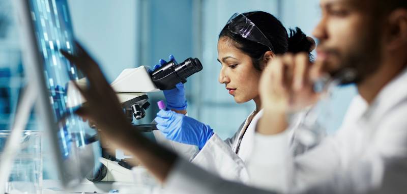 Scientists working in a lab