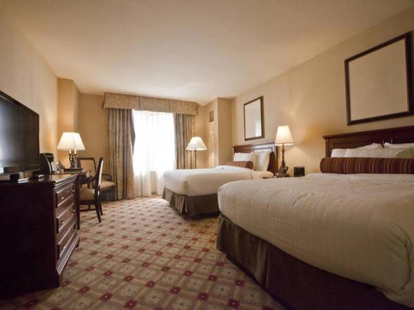 A hotel room.