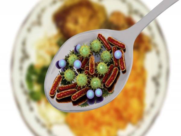 Microscopic germs and bacteria.