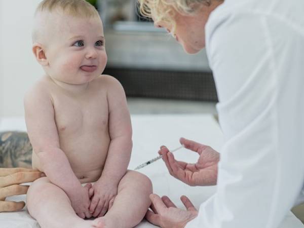 Baby receiving a vaccination