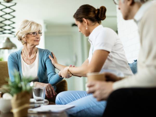 Elderly with family members