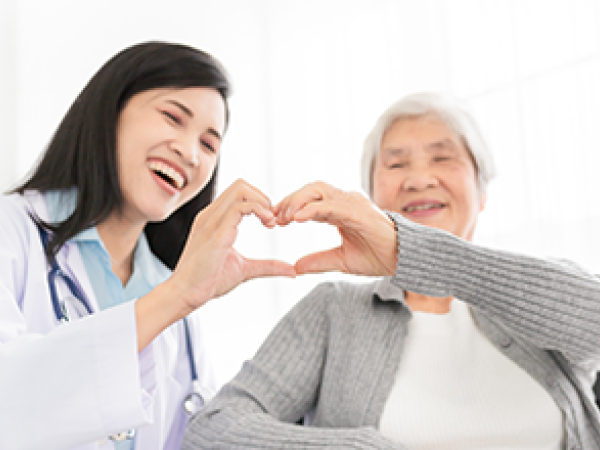 Physician with patient