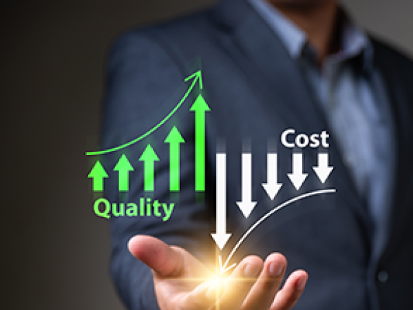 Graph increasing Quality and decreasing Cost
