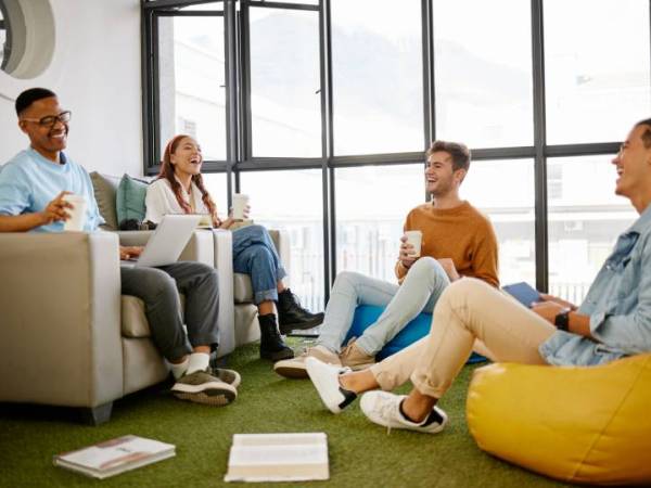 group of people sitting on chairs