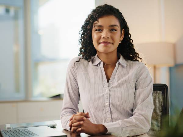 woman working at a desk