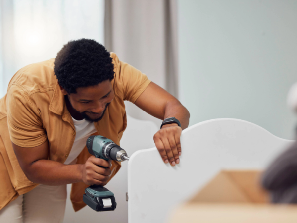 Man building a crib