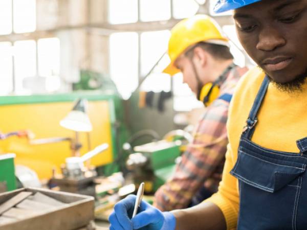 Two men working