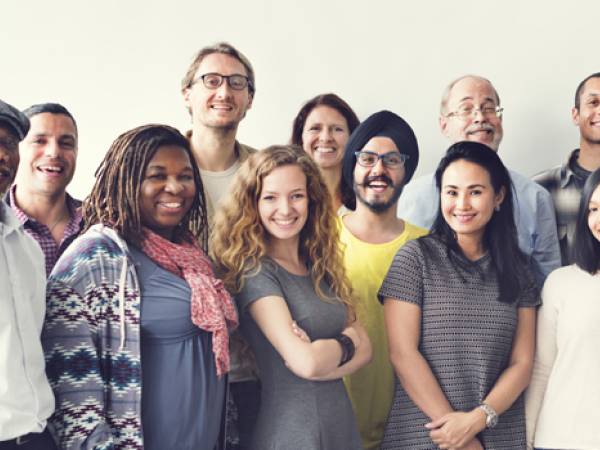 Group of people smiling