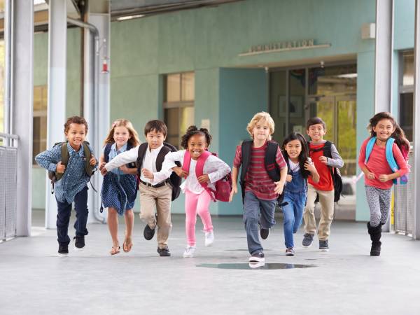 Children leaving school