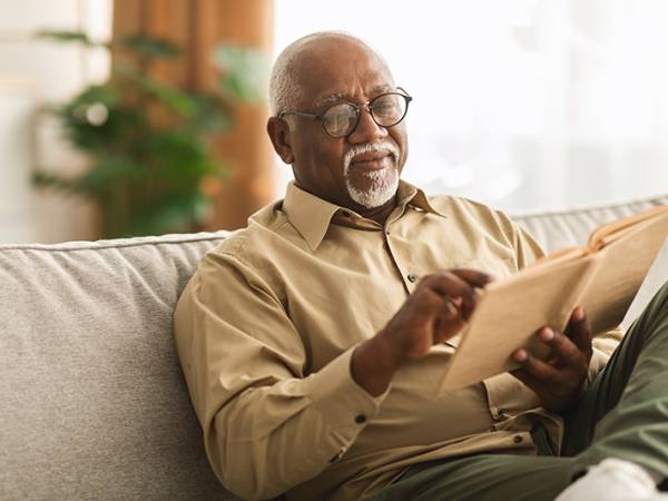 older male reading