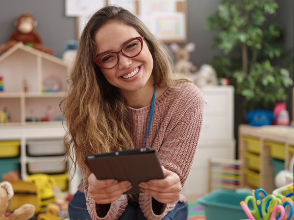 woman sitting in a classroom