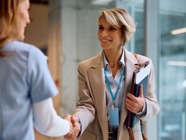 Woman shaking hands