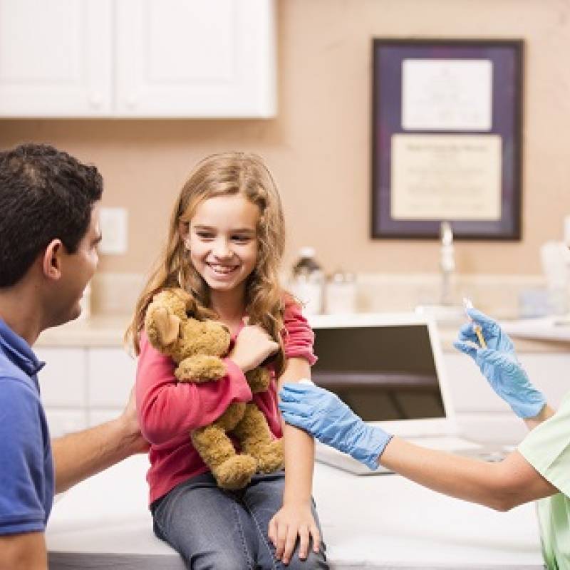 Little girl getting a vaccine