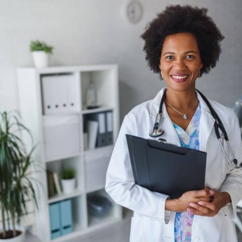 A smiling medical provider