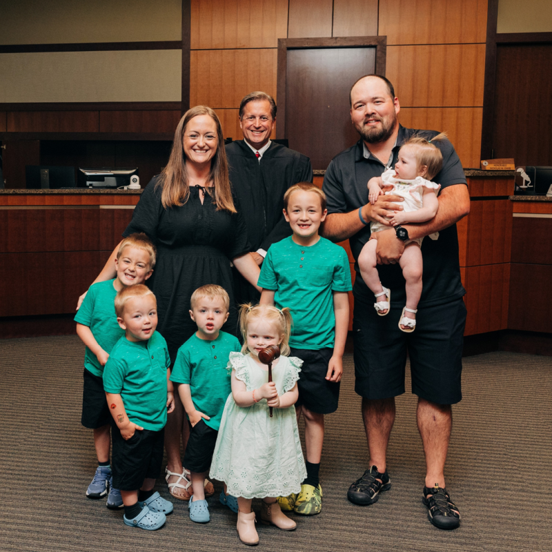 a family on their child's adoption day