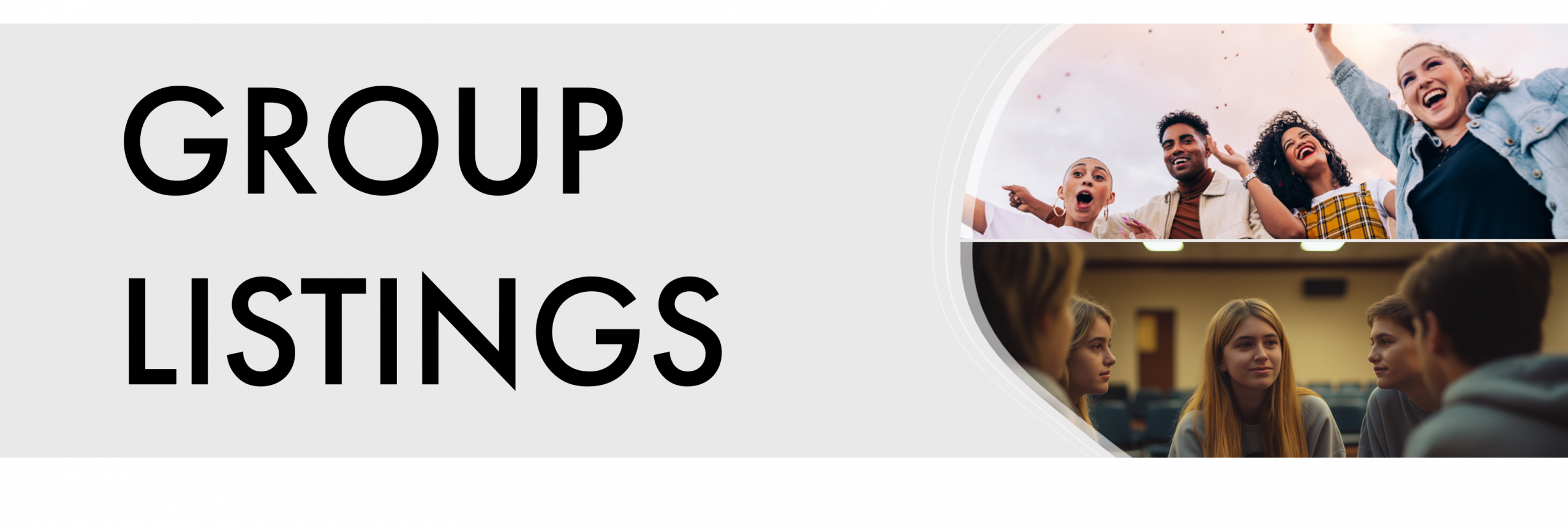 group listings header