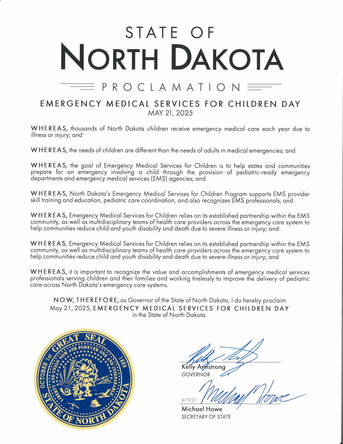 EMSC Day 2025 Proclamation
