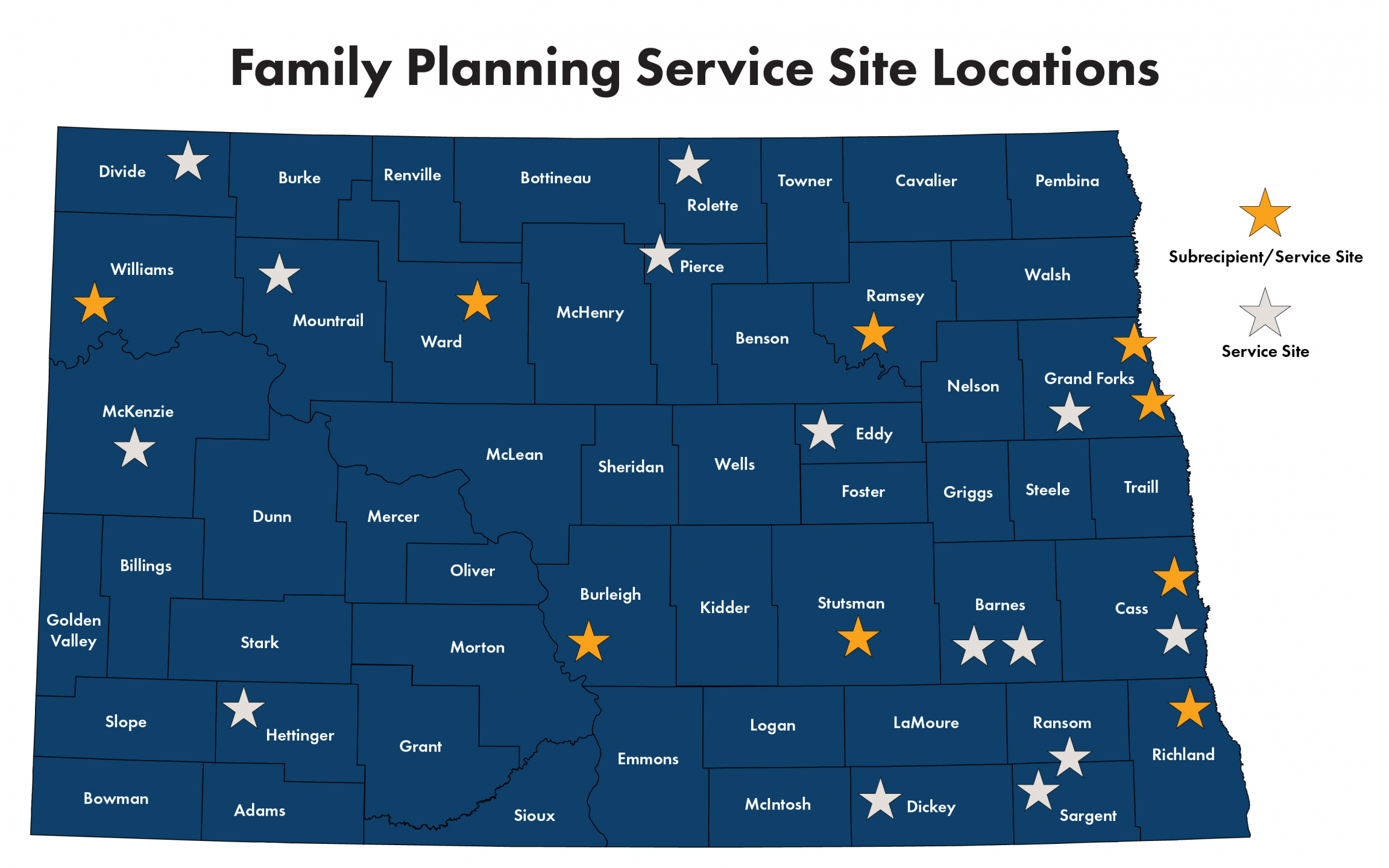 Family Planning Service Site Locations Map
