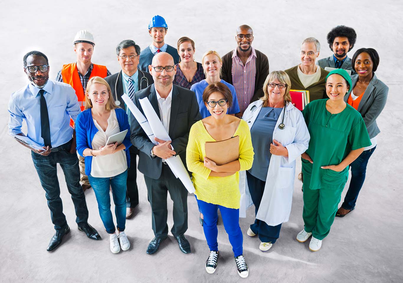 variety of workers
