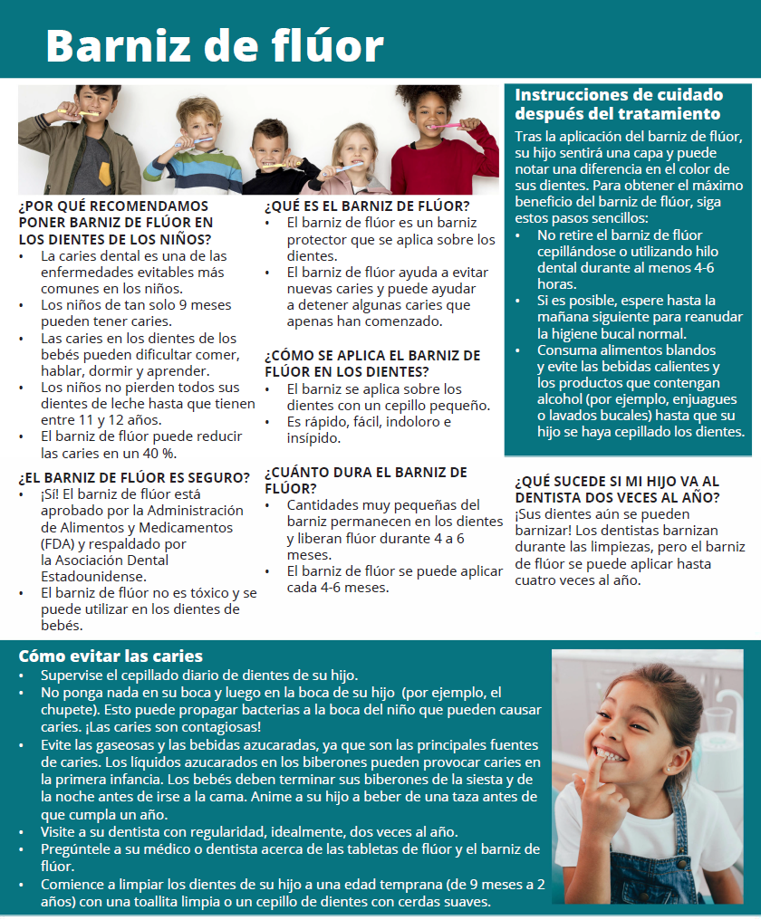  Spanish Fluoride Varnish Fact Sheet