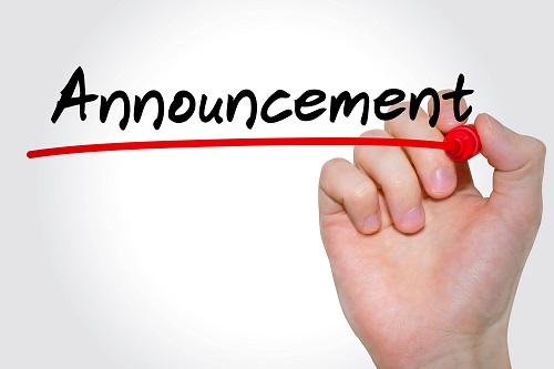 The word Announcement, underlined in red.