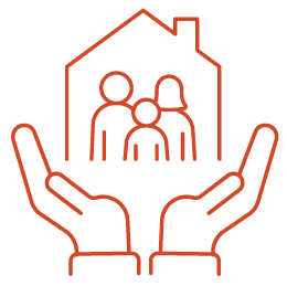 Icon of hands holding household