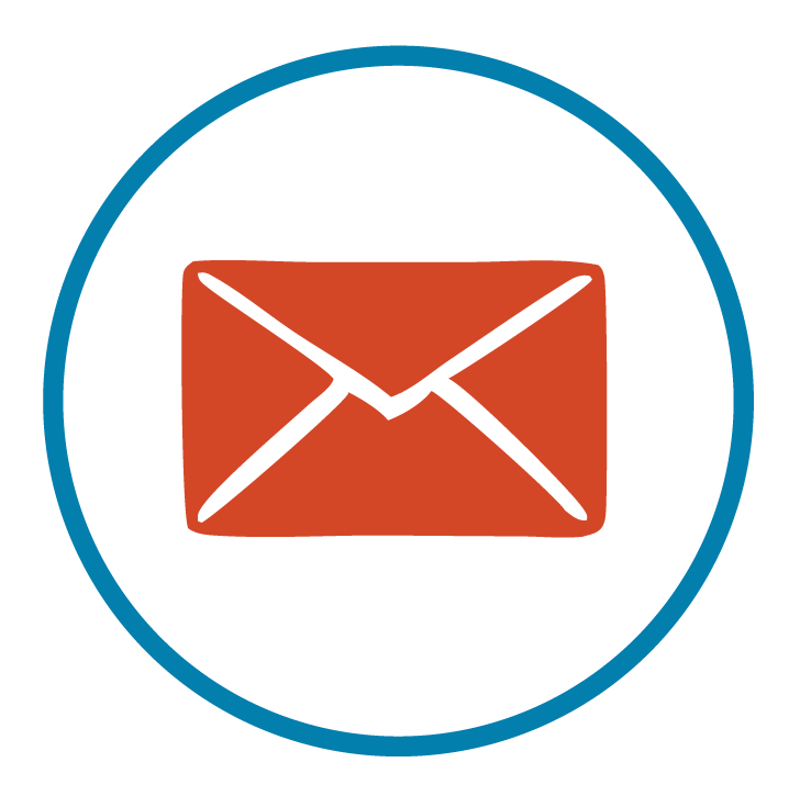 icon of an envelope in a circle