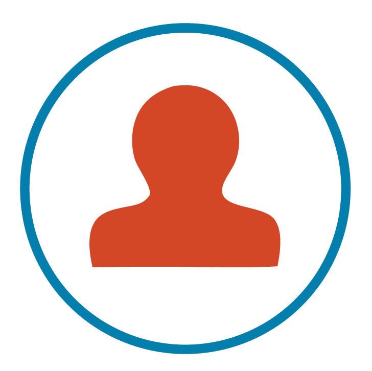 Icon of a head in a circle