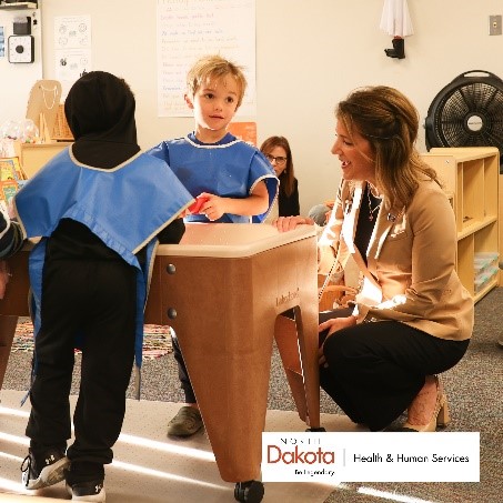 Lieutenant Governor Strinden with two children