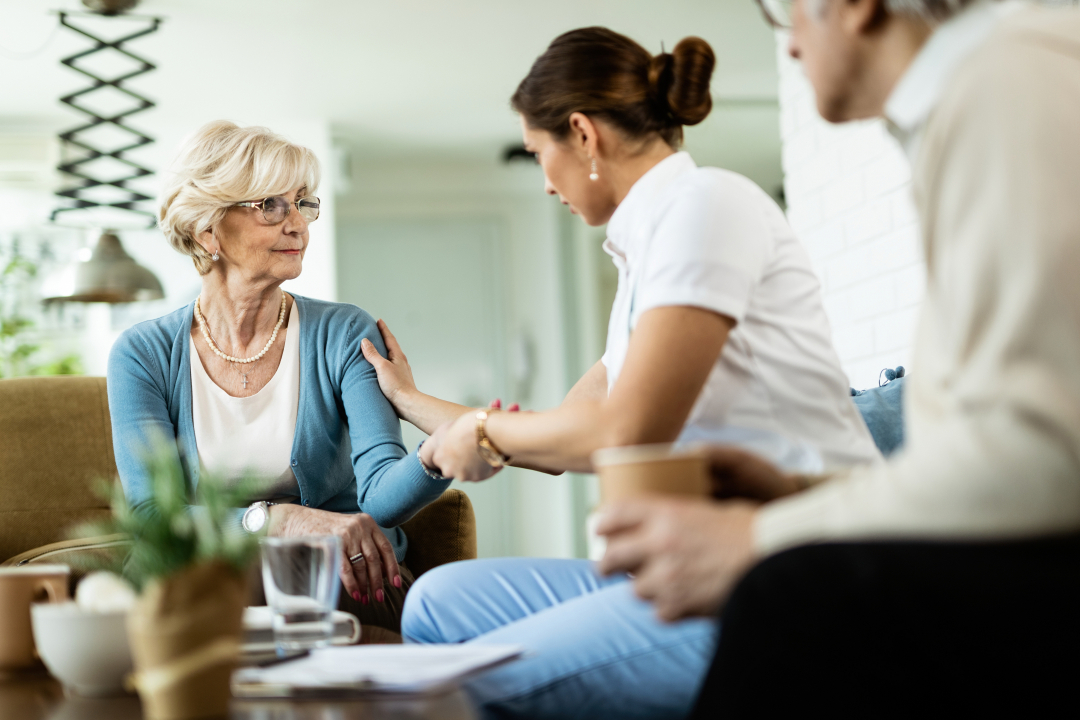 Elderly with family members