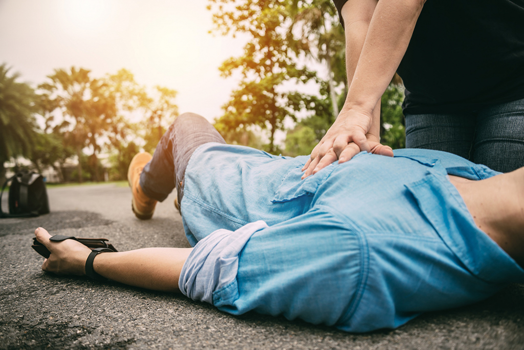 A person receives CPR