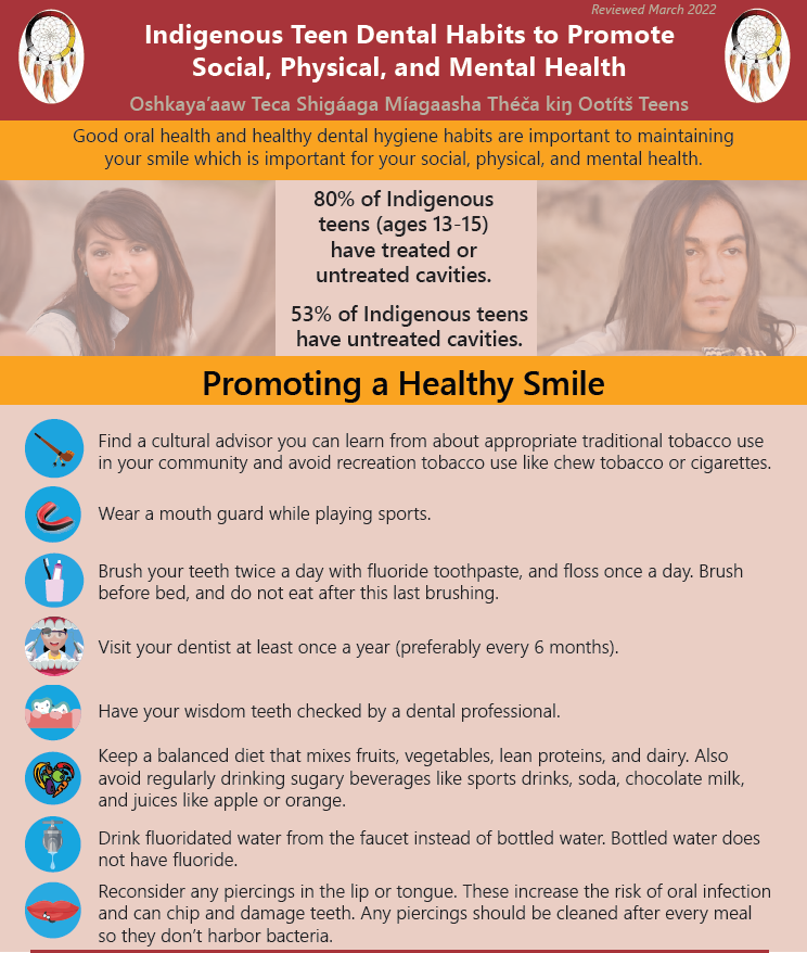 Indigenous teen dental habits flyer