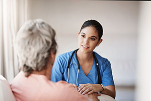 Nurse talking to a patient