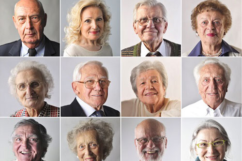 Collage image of older adults
