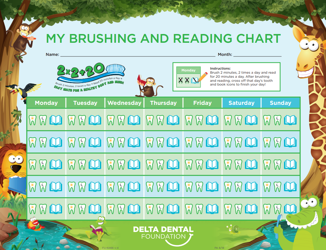 My brushing and reading charts