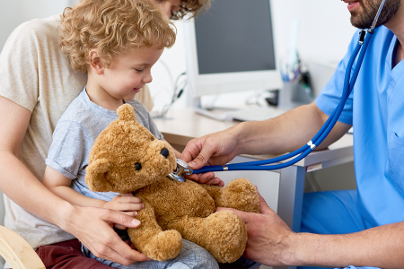 Child receiving healthcare