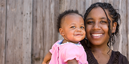 Young mother and daughter