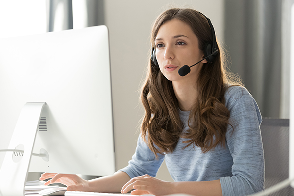 Woman with headset