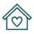 Icon of a house with a heart in the center