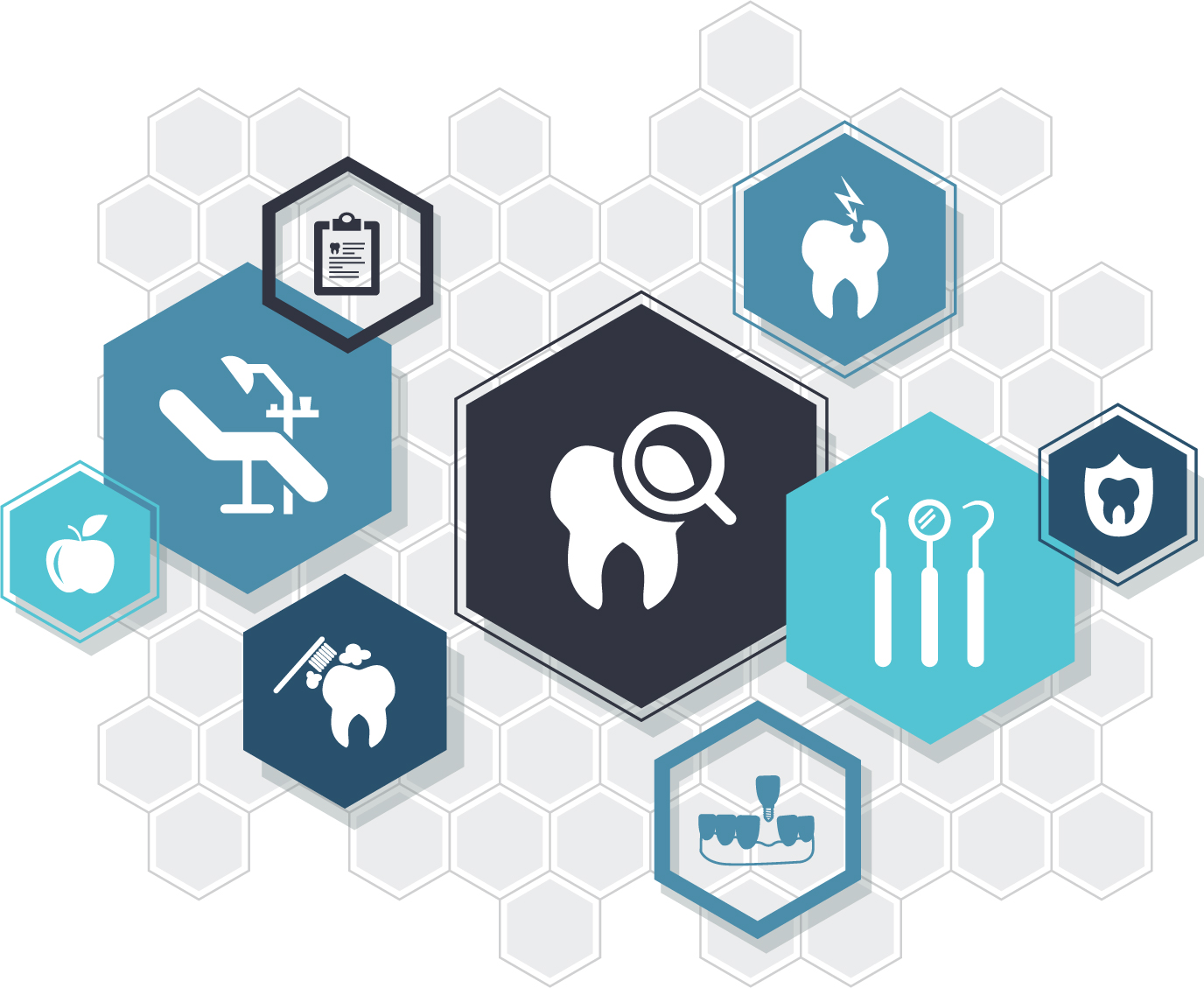 Graphic of dental objects